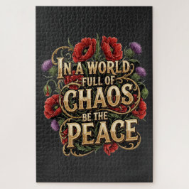 Vintage Floral Typography Peace Puzzle