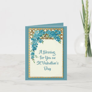 Vintage Floral Valentine's Day Card Feiertagskarte