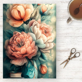 Vintage Floral Watercolor Tissue Paper Seidenpapier