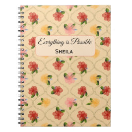 Vintage floral watercolour diamond Notebook Notizblock