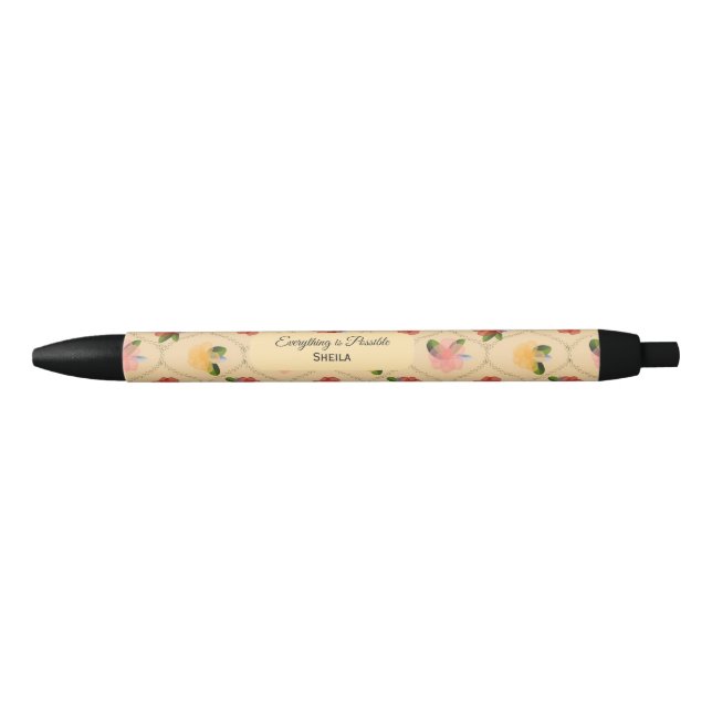 Vintage floral watercolour diamond pen kugelschreiber (Vorderseite)