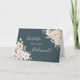 Vintage Floral Wedding Bridesmaid Proposal Card Dankeskarte
