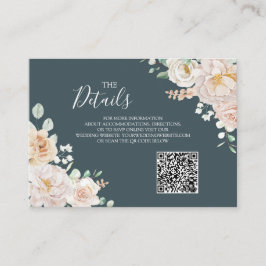 Vintage Floral Wedding QR code Details Insert