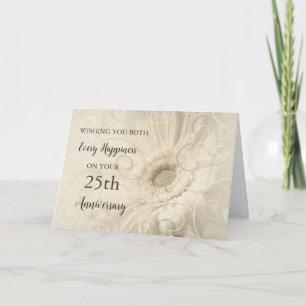 Vintage florale 25. Hochzeitskarte Karte