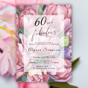 Vintage florale 60. Geburtstagsparty Einladung