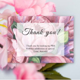 Vintage florale 90. Geburtstagsparty Dankeskarte