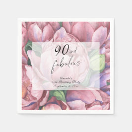 Vintage florale 90. Geburtstagsparty Serviette
