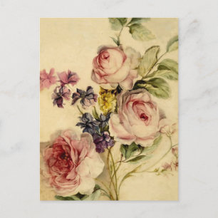 Vintage Florale aus dem 18. Jahrhundert Postkarte