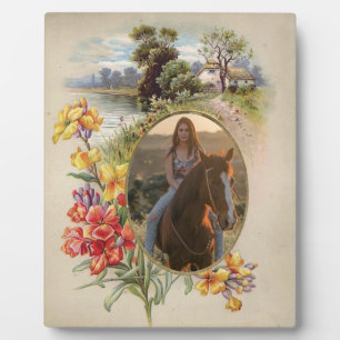 Vintage, florale, benutzerdefinierte Foto Fotoplatte