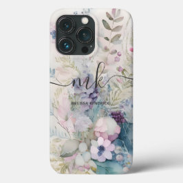 Vintage florale Berries Ferns Monogram Name Case-Mate iPhone Hülle