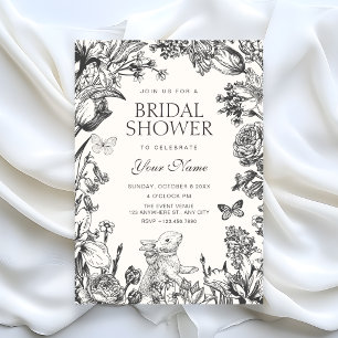 Vintage florale botanische Brautparty Einladung