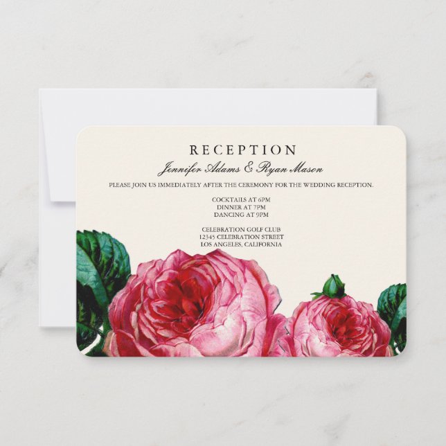 VINTAGE FLORALE DECOUPAGE WEDING REZEPTION CARDS EINLADUNG (Vorderseite)