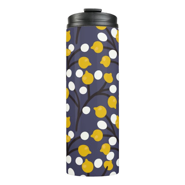 Vintage florale delikate botanische Muster. Thermosbecher (Vorderseite)