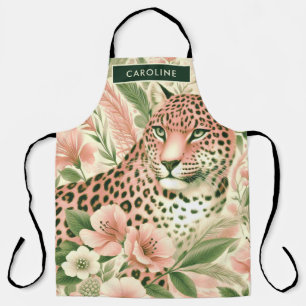 Vintage Florale Dschungel Leopard Schürze