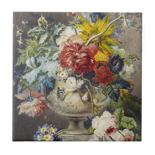 Vintage Florale Elegante Botanische Gartenmalerei Fliese