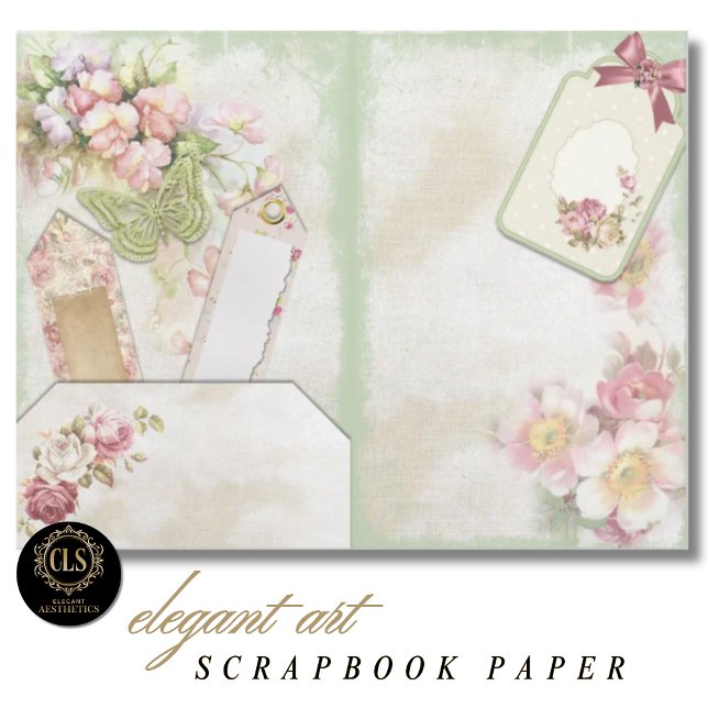 Vintage Florale Ephemera #7 Scrapbook Papier  (Decoupage Paper – Vintage Floral Ephemera 7)
