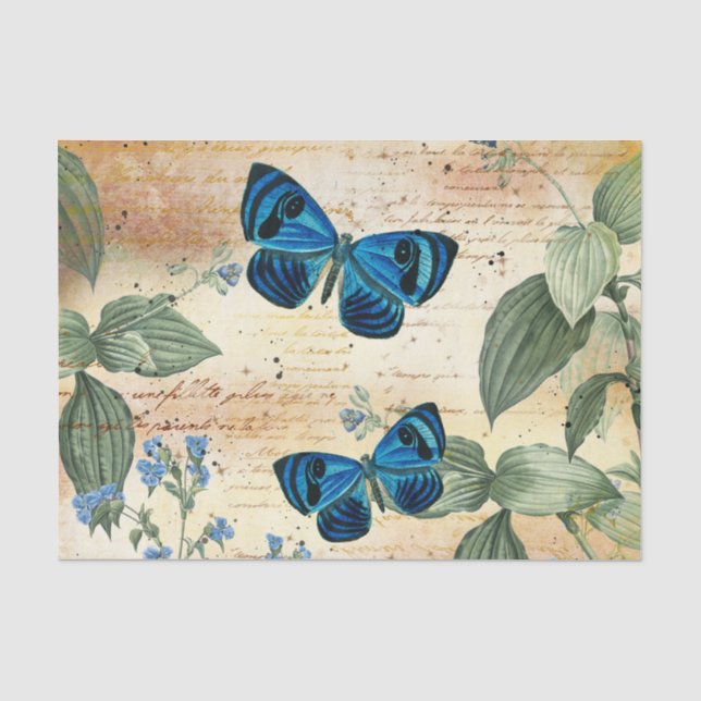Vintage florale Ephemera Seidenpapier (Vorderseite)