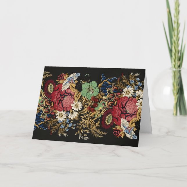 Vintage florale Faltkarte Karte (Vorderseite)