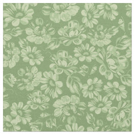 Vintage florale Französische Landgrüne Blume Stoff