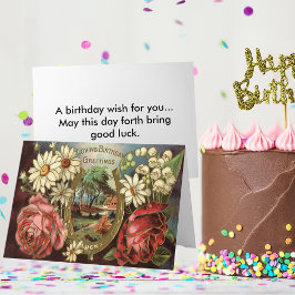 Vintage florale Geburtstagskarte Karte