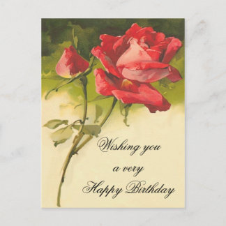 Vintage florale Geburtstagskarte Postkarte
