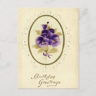 Vintage florale Geburtstagskarte Postkarte