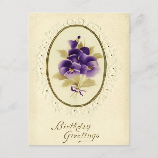 Vintage florale Geburtstagskarte Postkarte