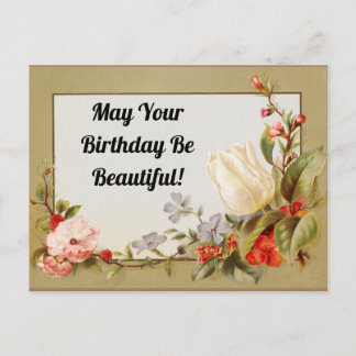 Vintage florale Geburtstagskarte Postkarte