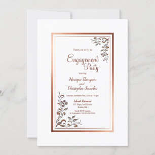 Vintage florale Gold-Begegnungspartei Einladung