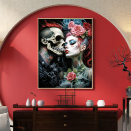 Vintage florale Gothic Punk Liebe Couple Decoupage Seidenpapier