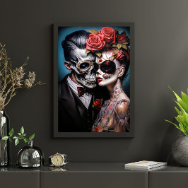 Vintage florale Gothic Punk Liebe Couple Decoupage Seidenpapier