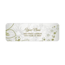 Vintage Florale Grünpflanzen Hochzeit Rücksendeadr