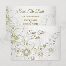 Vintage Florale Grünpflanzen Hochzeit Termin merke