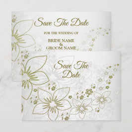 Vintage Florale Grünpflanzen Hochzeit Termin merke Save The Date
