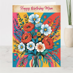 Vintage florale Happy Birthday Card Karte