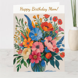 Vintage florale Happy Birthday Card Karte