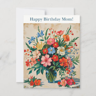 Vintage florale Happy Birthday Mama Card