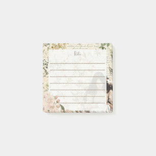 Vintage florale Hinweise mit Seeligen Silhouetten Post-it Klebezettel