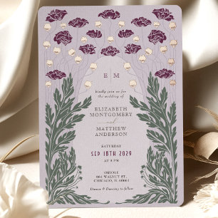 Vintage Florale Hochzeit Lavendel Rose Gold Folieneinladung
