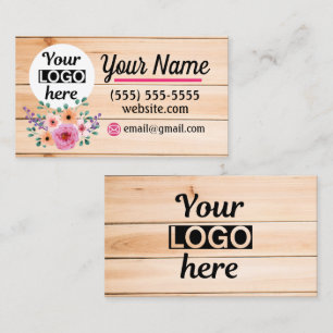 Vintage florale Holzhintergrundkarte Visitenkarte