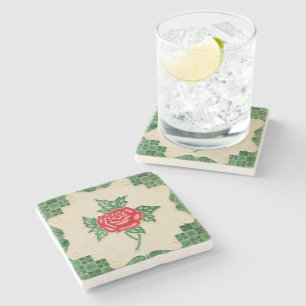 Vintage florale Jugendstil-Architektur Steinuntersetzer