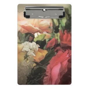 vintage florale Kunst lebendiger Hintergrund mit R Mini Klemmbrett