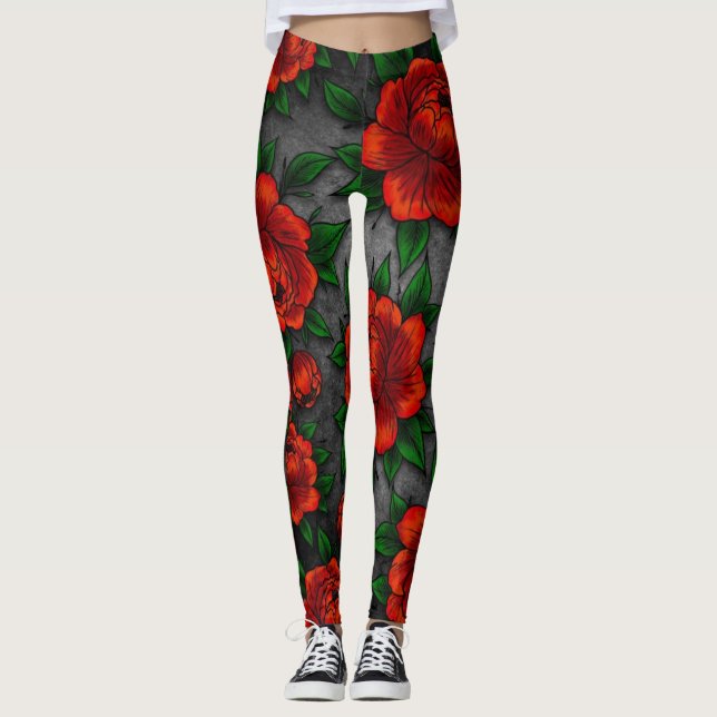 Vintage florale Leggings (Vorderseite)