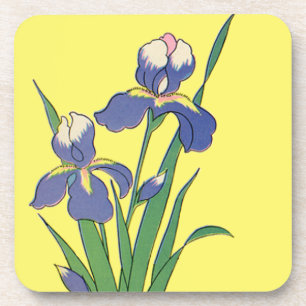 Vintage florale, Lila Frühjahrsgärten Iris-Blume Getränkeuntersetzer