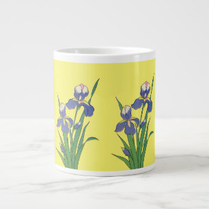 Vintage florale, Lila Frühjahrsgärten Iris-Blume Jumbo-Tasse