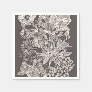 Vintage florale Moderne Hochzeit von Elfenbein und Serviette
