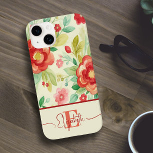 Vintage florale Monogramm gürtelbotanische Aquarel Case-Mate iPhone 14 Hülle