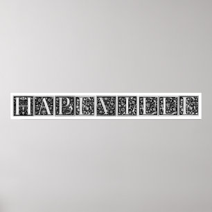 Vintage florale Monogramme Poster