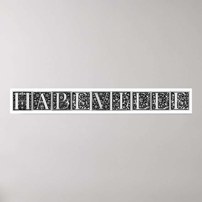 Vintage florale Monogramme Poster (Vorne)