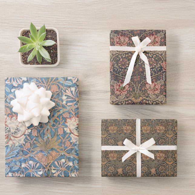 Vintage florale Morris Muster Honeysuckle Blume Geschenkpapier Set (Von Creator hochgeladen)